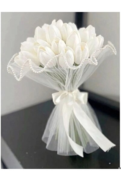 BridalTeam Tüllü Lale gelin çiçeği 13 adet