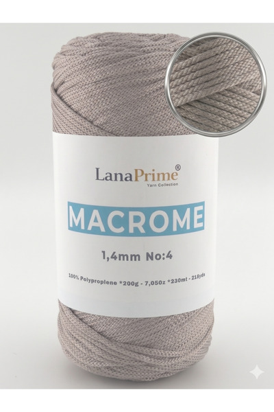 Lanaprime Νήμα πλεξίματος μακραμέ (1,4 χιλιοστά) 230 μέτρα. Σακούλα Ipi 200 γ...