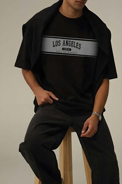 VACHT Men's Oversize Casual T-Shirt City of Angels Black
