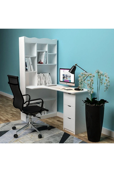 marangozhaneden Modern Kitaplıklı Çalışma Masası Suntalam