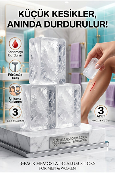 Transformacion 3'lü Paket Kan Durdurucu Kan Taşı | Tıraş ve Kesik İçin Anında...