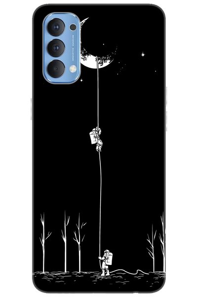 Ceppare Oppo Reno 4 (CPH2113) Uyumlu Kılıf Desen Baskılı Silikon Astronot Ser...