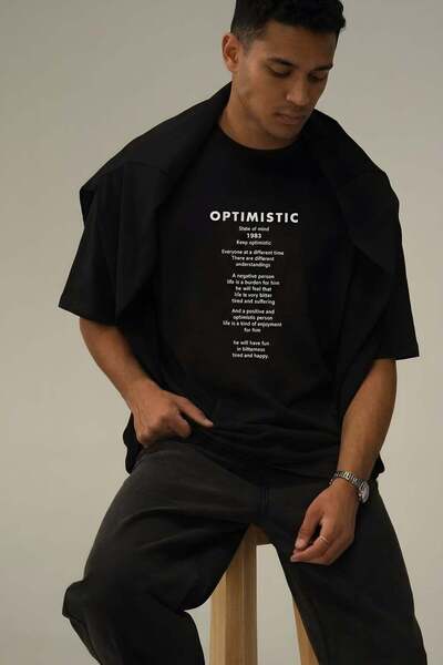 VACHT Men's Oversize Casual T-Shirt Optimistic Black