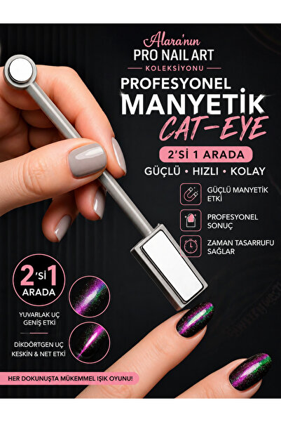 alaraycosmetics Alara’nın Pro Nail Art Manyetik Cat Eye Tırnak Mıknatısı 2’si...