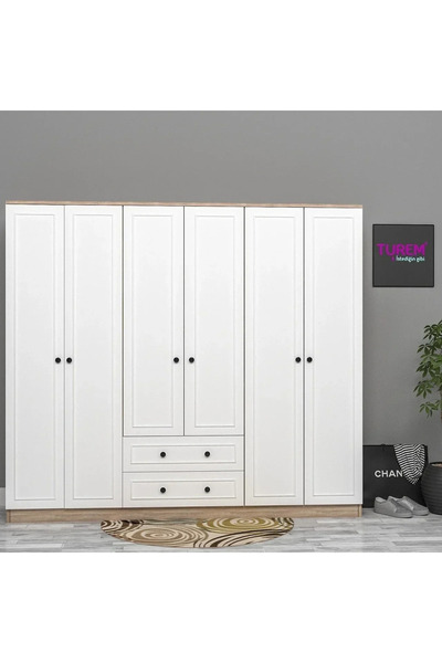 marangozhaneden 6 Kapılı Özel Yapım Gardrop Mdf