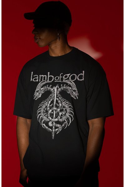 SEVBANO Lamb of God Rock Metal Music Band Pre-Printed Unisex Oversize T-Shirt