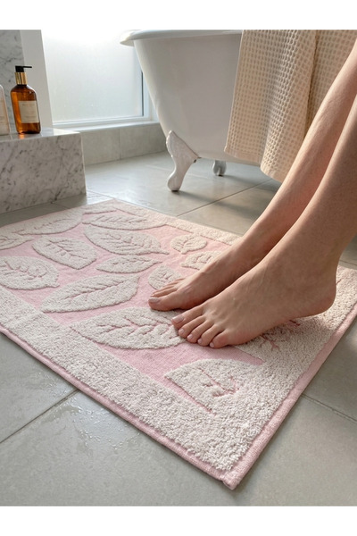 Nilyso Home Yaprak Desen 2’li Ayak Havlusu, %100 Pamuk Yumuşak Dokulu Kalın v...
