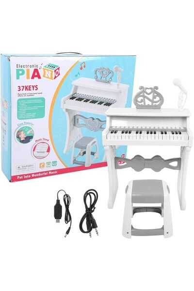 Toybox ألعاب لوحة مفاتيح للأطفال، بيانو بـ 37 مفتاحًا مع كرسي وميكروفون، آلة ...