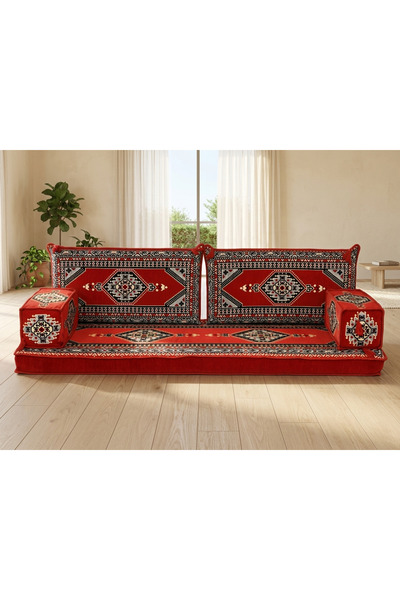 FEYZA DECOR HOME Saraylı Desenli Modern Şark Köşesi Takımı - 10 cm Kalın Süng...