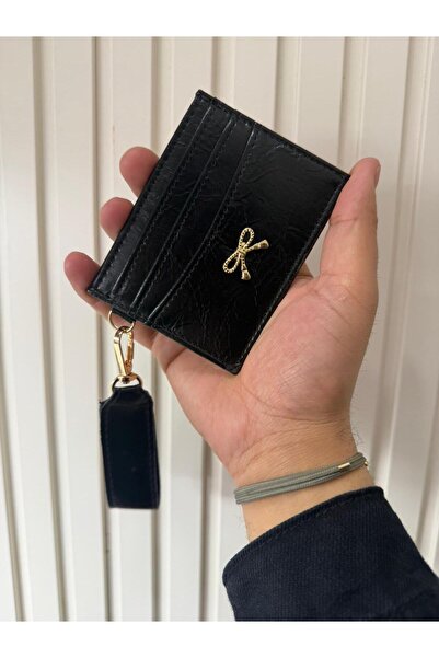 KIRASE Γυναικεία θήκη καρτών με λεπτομέρεια φιόγκου, τμήμα για χρήματα στη μέ...