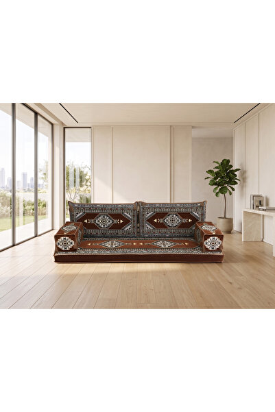 FEYZA DECOR HOME Saraylı Desenli Modern Şark Köşesi Takımı - 10 cm Kalın Süng...