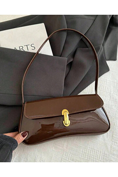 Rivina Γυναικεία τσάντα χειρός και ώμου Liva από λουστρίνι, vintage ρετρό μον...