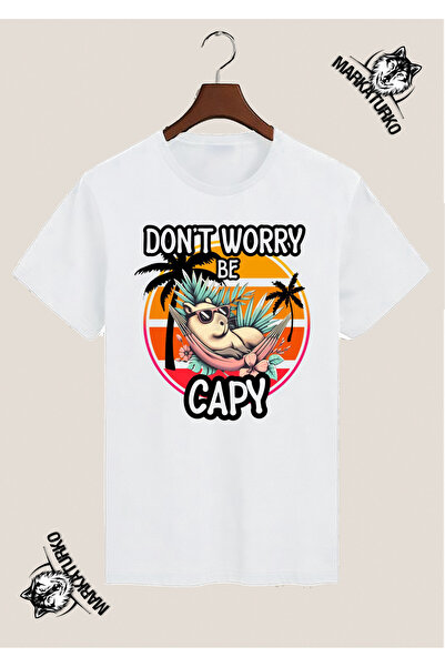 MarkaTurko Capybara Special Design Printed White T-Shirt