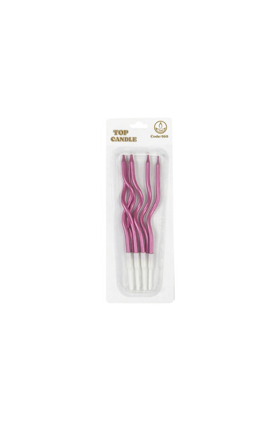 Vipfoni Metallic Curved Candle Set 12cm 5Pcs Rosegold