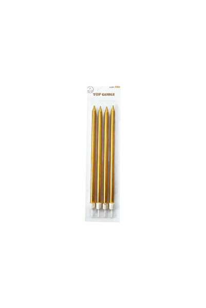 Vipfoni Metallic Birthday Candle Set 19cm 4-Piece Gold