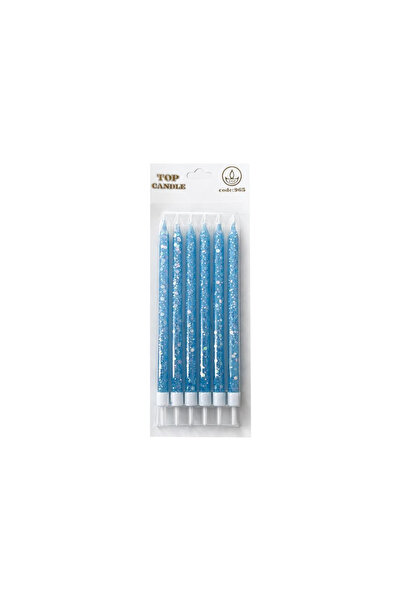 Vipfoni Sparkling Birthday Candle Set 15cm 6 Pieces Blue
