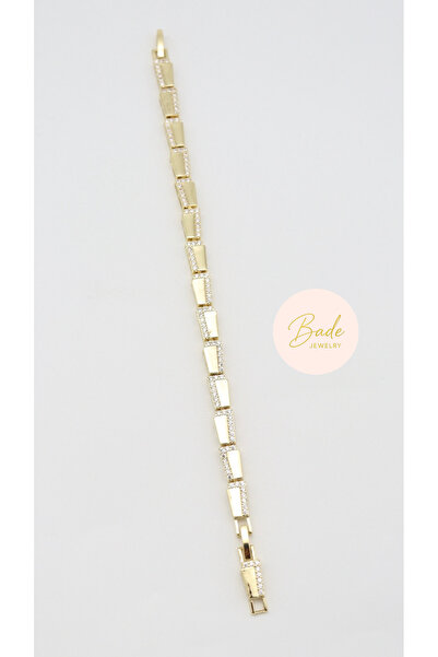 Bade Jewelry سوار فاخر بتصميم عصري ذهبي اللون من في آي بي مقاس 17+2 سم