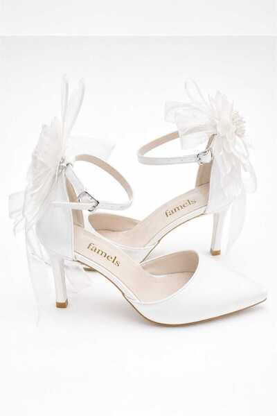 Famels Παπούτσια με τακούνι που αφαιρούνται/συνδέονται, με λουλούδια και πέρλ...