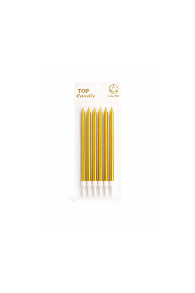 Vipfoni Metallic Birthday Candle Set 15cm 6 Pieces Gold