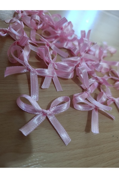 Esram Butik Fiyonk Süs Pembe 6mm Kurdele, Nikah Şekeri, Mevlüd Doğum Günü Süs...