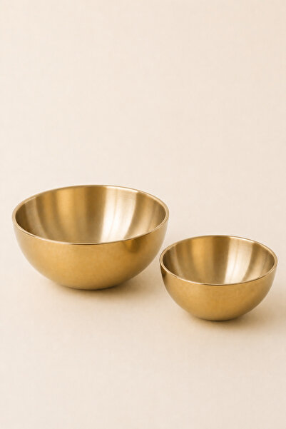 Mirilliahome Set of 2 Gold Stainless Steel Mixing Bowls 24 cm & 30 cm Kitchen...