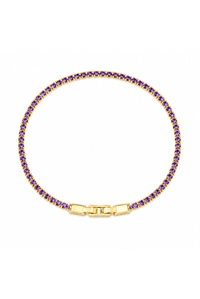 OEM Γυναικείο βραχιόλι τένις, από ανοξείδωτο ατσάλι, χρυσό με πέτρες, αδιάβρο...