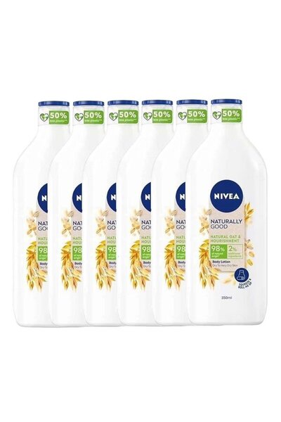 NIVEA Φυσικά Καλή Λοσιόν Σώματος με Βρώμη, 6 τεμάχια x 350 ml