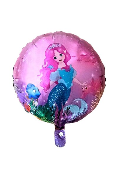 Sev-AL Balonları 18 İnç Yuvarlak Deniz Kızı Folyo Balon 43x43 cm – Çocuk Doğu...