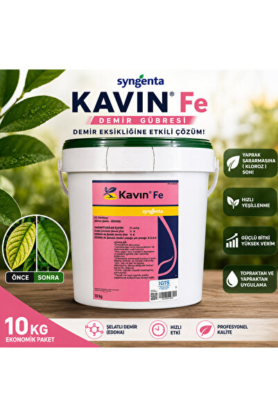 SYNGENTA Kavin Fe Demir Gübresi 10 KG | Yaprak Sararması (Kloroz) Önleyici Bi...