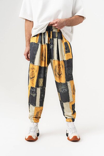 go gang own Πλισέ σαλβάρι σε χρώμα κολοκύθας με ελαστική μέση και μανσέτες