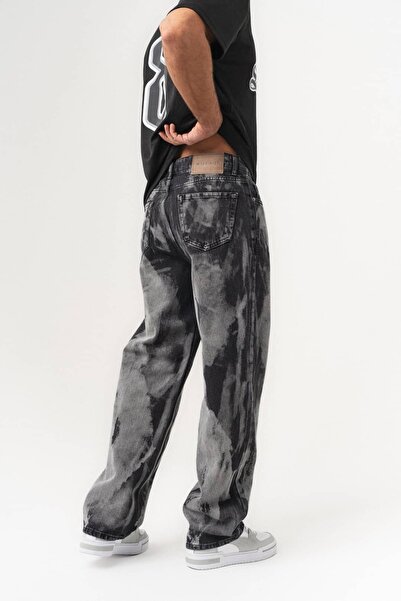go gang own Smoke Desen Detaylı Jean Baggy Pantolon