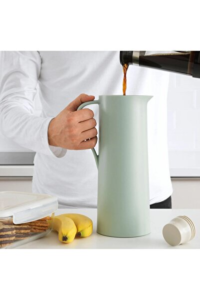IKEA QUİCK Çay Kahve Termosu 1 Litre İçi Cam Termos Yükseklik 30 Cm (6 Saat S...