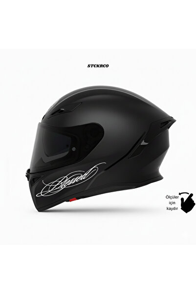 STCKRCO Blessed Yazı Sticker | Blessed Kask Stickerı | Kask & Grenaj Uyumlu P...