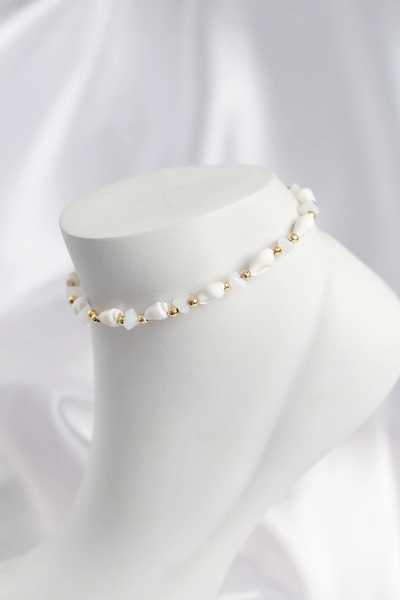 shopwave Natural Sea Shell Model and Crystal Stone Model Anklet