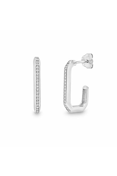 Bijuteria SORELLY Ορθογώνια ασημένια σκουλαρίκια