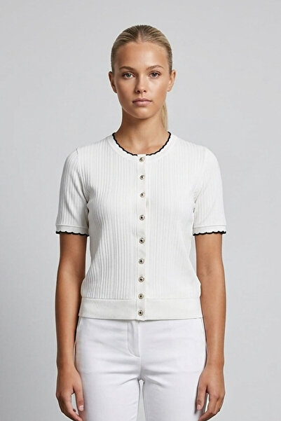 Şiir Cardigan de damă Nukus cu guler și mâneci cu detalii, elegant, cu nastur...