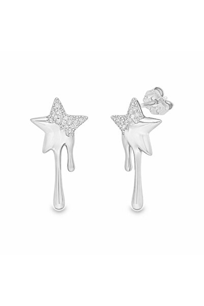 Bijuteria SORELLY Ασημένια Σκουλαρίκια με Σχέδιο Λιώσιμου Αστεριού