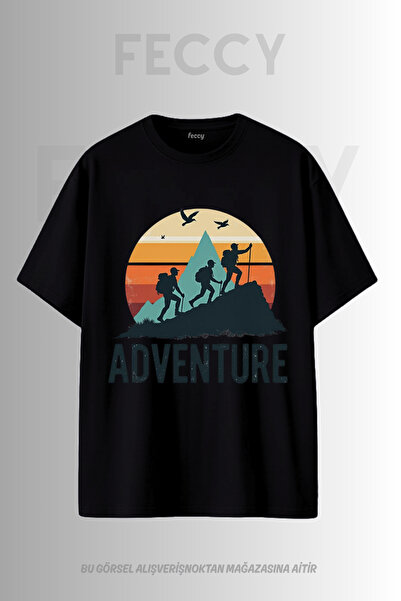 FECCY Tricou unisex supradimensionat cu imprimeu Hunter Theme Premium Adventu...