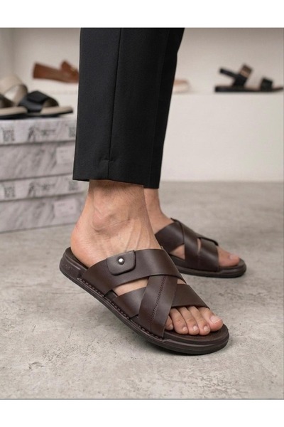 Taşpınar Ayakkabı 100% Genuine Leather Men's Summer Orthopedic Casual Flexibl...
