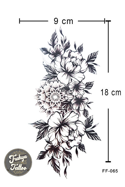 Trakya Tattoo 1-2 Hafta Kalıcı Yarım Kol Gül ve Mandala Geçici Dövme
