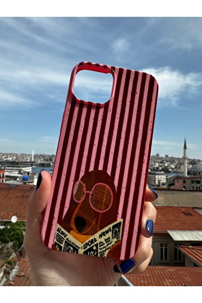 Mobildizayn iPhone 14 Pro Max Uyumlu Baskılı Pembe Renkli Telefon Kılıfı