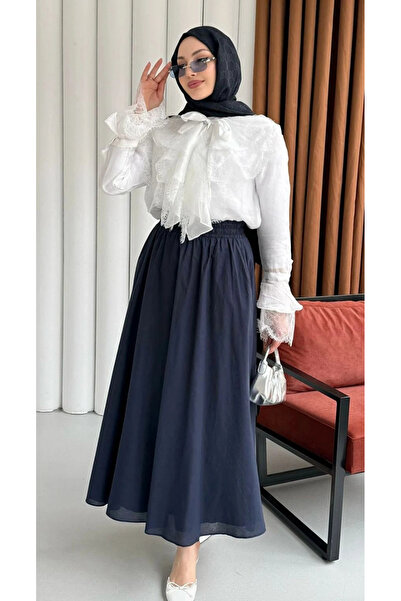 DEFNECE BUTİK Hera Lace and Ruffle Detailed Shirt - White