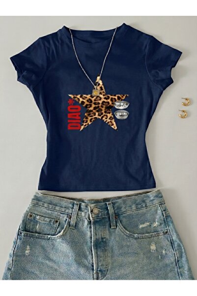 NİCE Γυναικείο Ciao Leopard Star Printed - Κοντομάνικο μπλουζάκι από Lycra