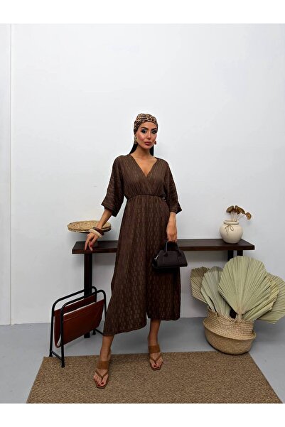 Bella Breeze Γυναικείο μίντι φόρεμα με διπλό γιακά, από υφασμάτινο ύφασμα, άν...