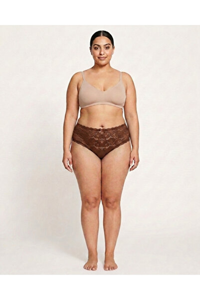 Zena Γυναικείο εσώρουχο με ελαστική μέση και δαντέλα σε μεγάλο μέγεθος