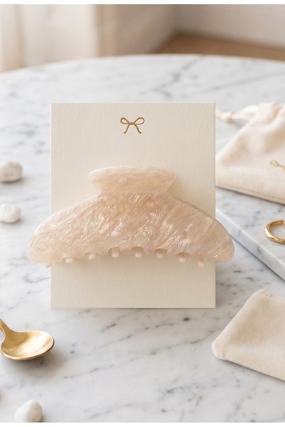 Lotus luxury Büyük Boy Kemik Sedefli Yansımalı Mandal Toka