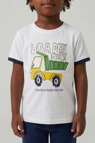 Shifre Cotton Crew Neck Printed Boys' T-Shirt
