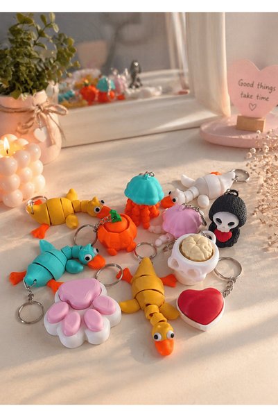 senayartstudio 50 Pieces Keychain Bag Ornament (Stand Not Included)