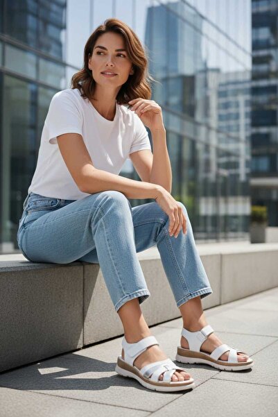 By Yağlıoğlu 100% Γνήσιο Δέρμα Πλήρως Ορθοπεδικά Άνετα Καθημερινά Σανδάλια με...