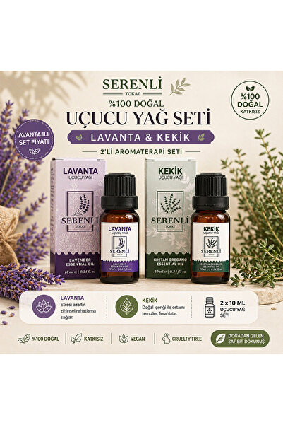 Serenli Natural Lavanta & Kekik Yağı Seti 2x10 ml | %100 Saf Uçucu Yağ | Arom...